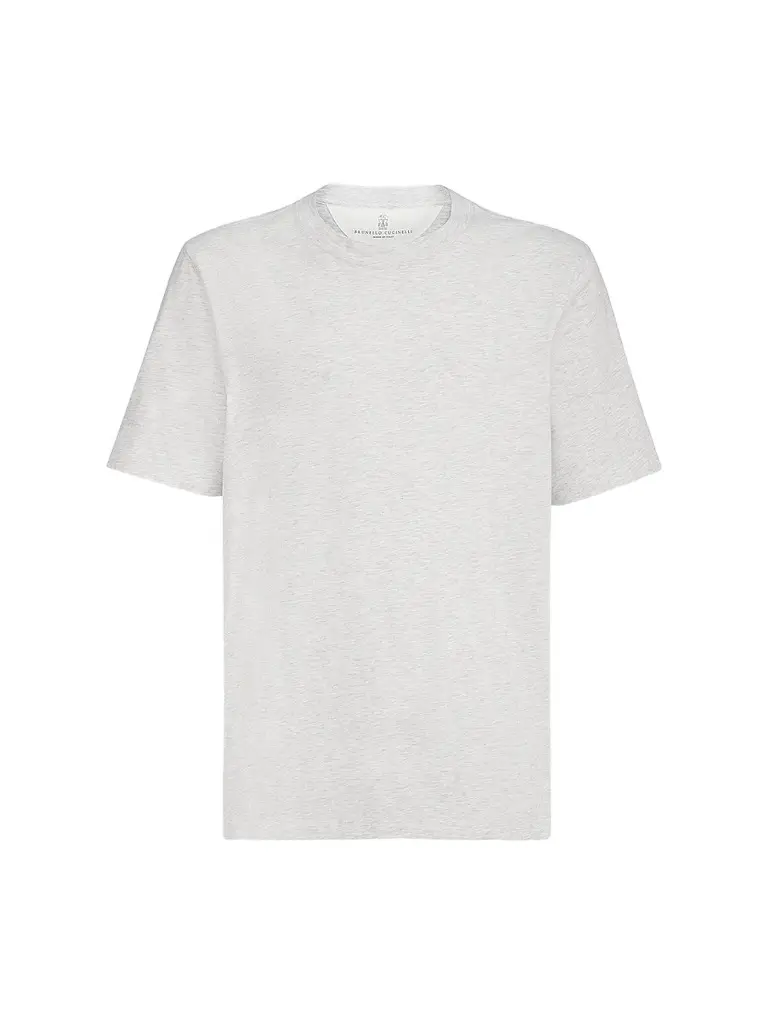 Brunello Cucinelli Men's Cotton Jersey Crewneck T-Shirt - Pearl - Size XXXXL | Image 1 Brunello Cucinelli Men's Cotton Jersey Crewneck T-Shirt - Pearl - Size XXXXL | Image 1