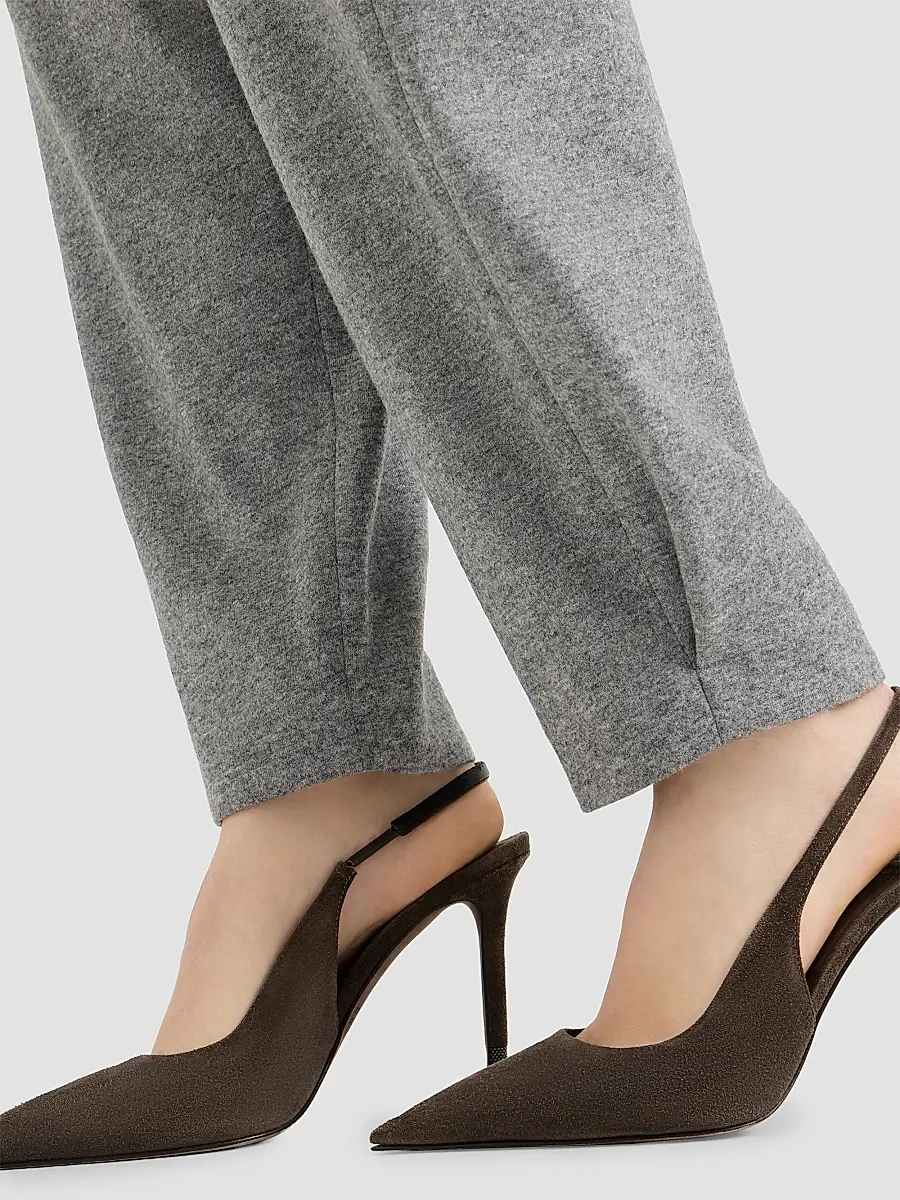 Brunello Cucinelli Women's Cashmere Jersey Tailored Trousers | Thumbnail 4