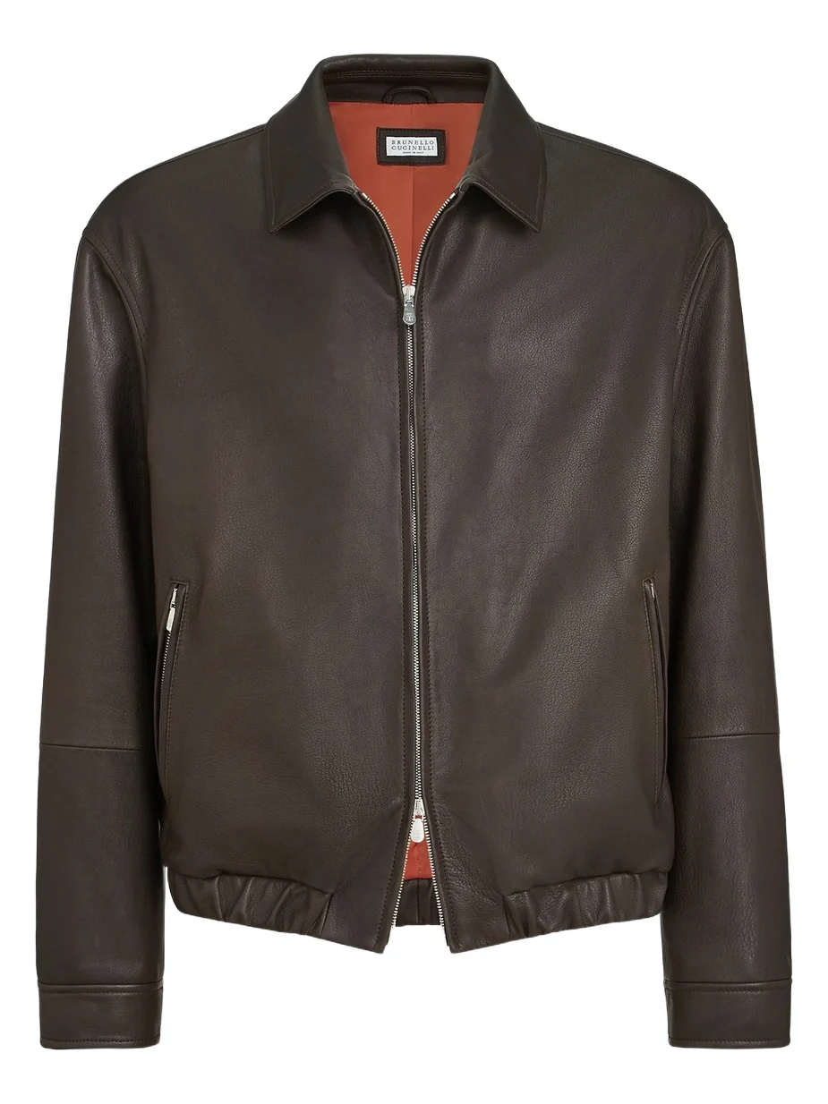 Brunello Cucinelli Men's Nappa Leather Outerwear Jacket