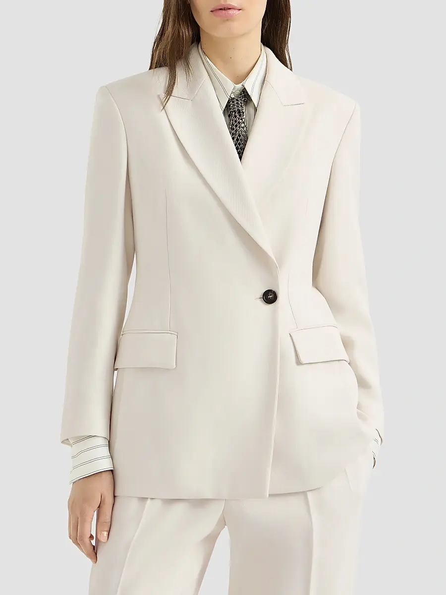 Brunello Cucinelli Women's Comfort Viscose Couture Twill Blazer | Thumbnail 2 Brunello Cucinelli Women's Comfort Viscose Couture Twill Blazer | Thumbnail 2
