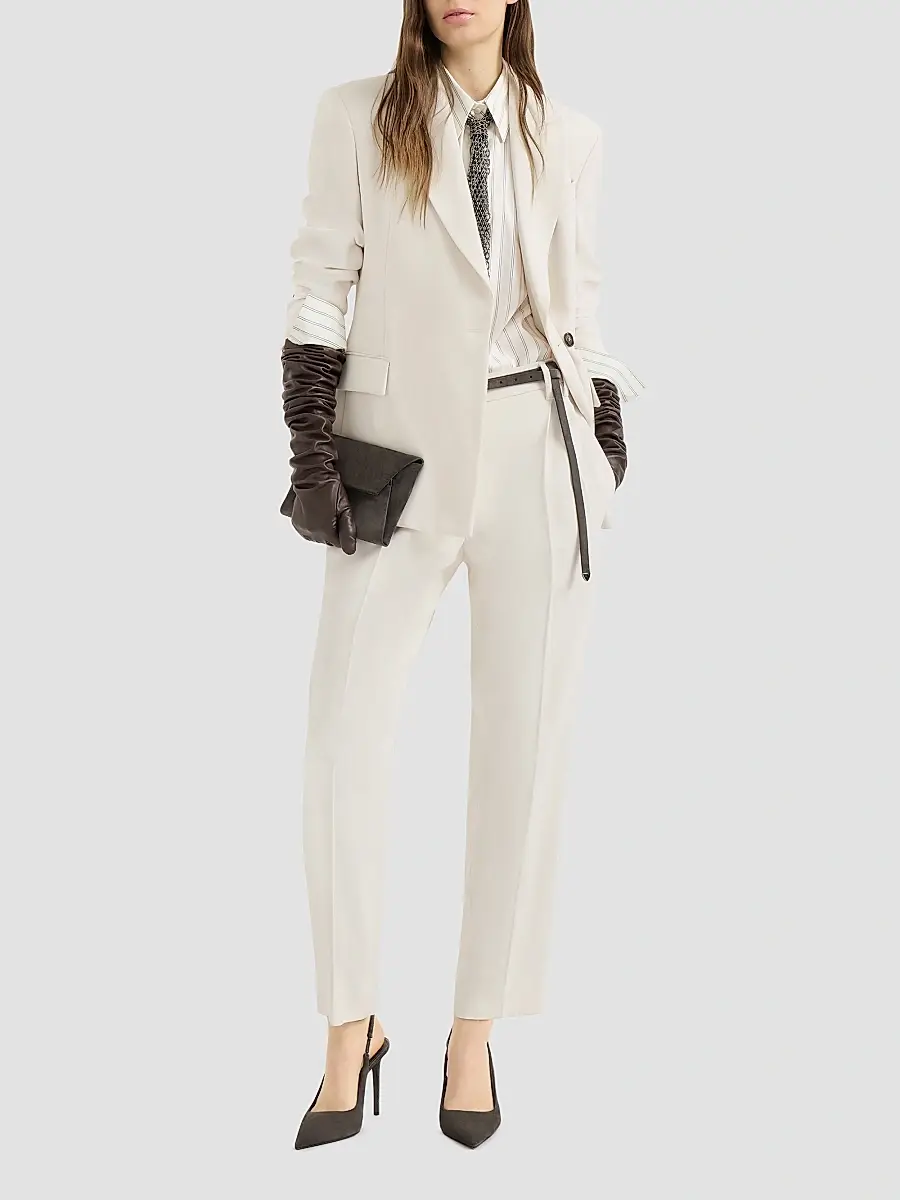 Brunello Cucinelli Women's Comfort Viscose Couture Twill Blazer | Thumbnail 6 Brunello Cucinelli Women's Comfort Viscose Couture Twill Blazer | Thumbnail 6