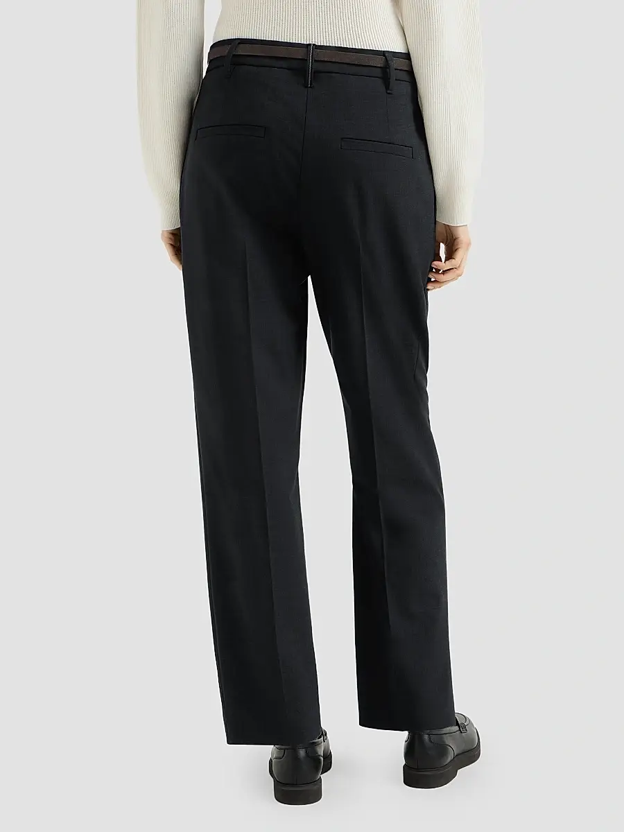 Brunello Cucinelli Women's Tropical Luxury Wool Slouchy Trousers | Thumbnail 3 Brunello Cucinelli Women's Tropical Luxury Wool Slouchy Trousers | Thumbnail 3
