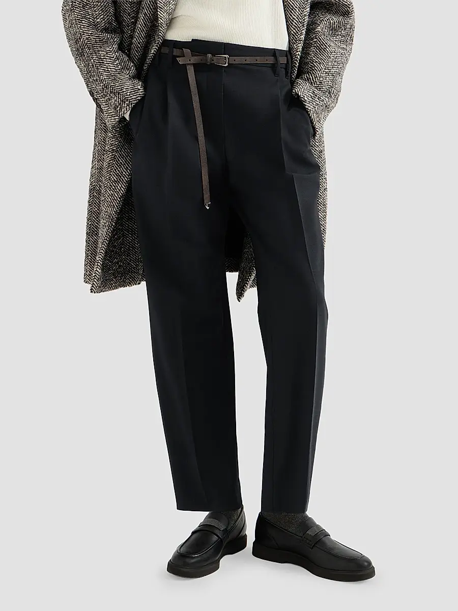 Brunello Cucinelli Women's Tropical Luxury Wool Slouchy Trousers | Thumbnail 4 Brunello Cucinelli Women's Tropical Luxury Wool Slouchy Trousers | Thumbnail 4