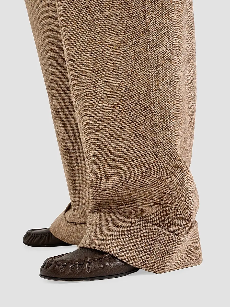 Brunello Cucinelli Women's Virgin Wool Donegal Baggy Five-Pocket Trousers | Thumbnail 5