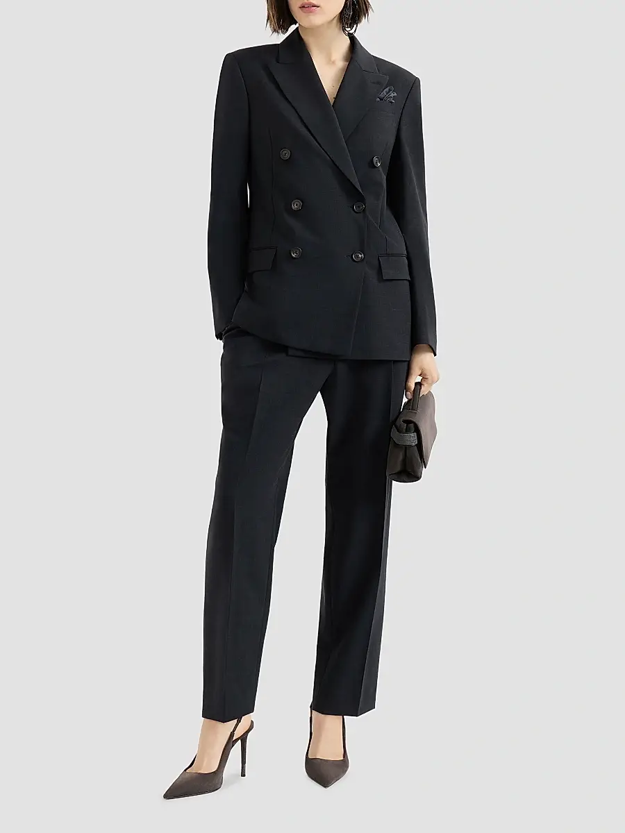 Brunello Cucinelli Women's Tropical Luxury Wool Blazer | Thumbnail 6 Brunello Cucinelli Women's Tropical Luxury Wool Blazer | Thumbnail 6