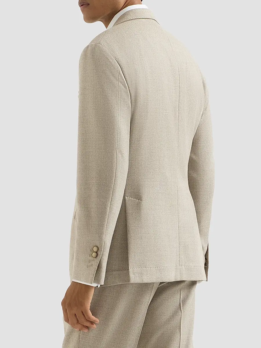 Brunello Cucinelli Men's Mouliné Virgin Wool Twill Deconstructed Blazer | Thumbnail 3