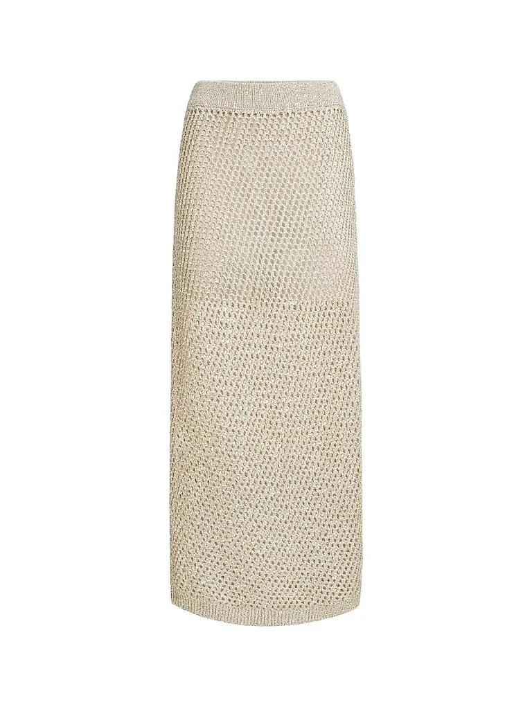 Brunello Cucinelli Women's Dazzling Texture Net Knit Skirt - Sand | Image 1 Brunello Cucinelli Women's Dazzling Texture Net Knit Skirt - Sand | Image 1