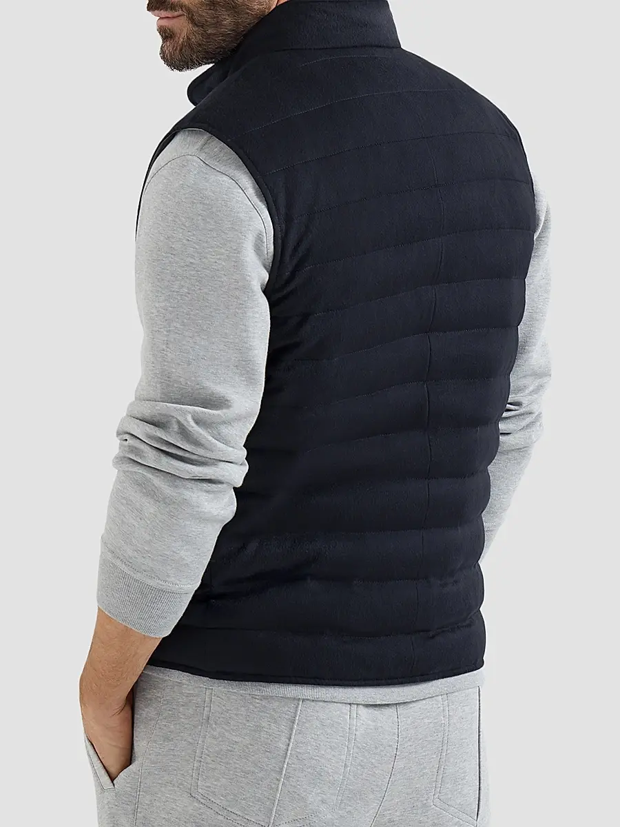 Brunello Cucinelli Men's Lightweight Cashmere Flannel Down Vest | Thumbnail 3 Brunello Cucinelli Men's Lightweight Cashmere Flannel Down Vest | Thumbnail 3
