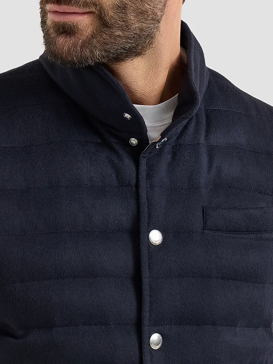 Brunello Cucinelli Men's Lightweight Cashmere Flannel Down Vest | Thumbnail 5 Brunello Cucinelli Men's Lightweight Cashmere Flannel Down Vest | Thumbnail 5