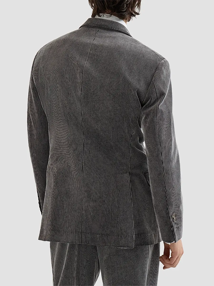 Brunello Cucinelli Men's Frosted Cotton Corduroy One-and-a-Half Breasted Tailor Blazer | Thumbnail 3