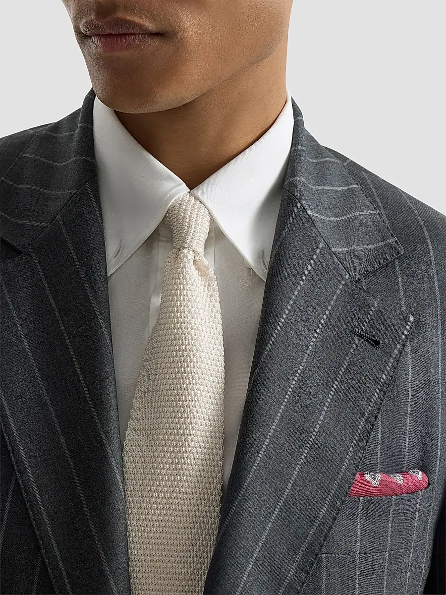 Brunello Cucinelli Men's Silk Knit Tie | Thumbnail 2