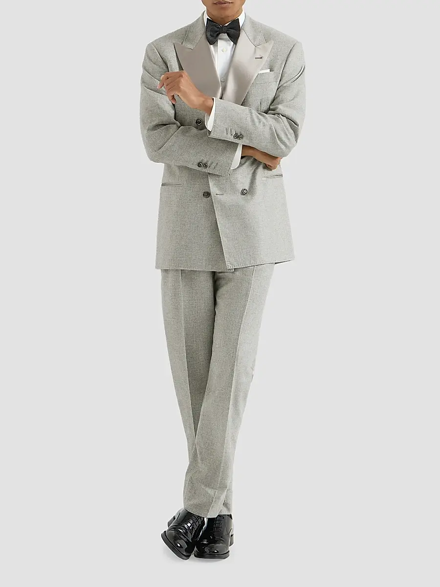 Brunello Cucinelli Men's Cashmere and Silk Lightweight Flannel Tuxedo | Thumbnail 5