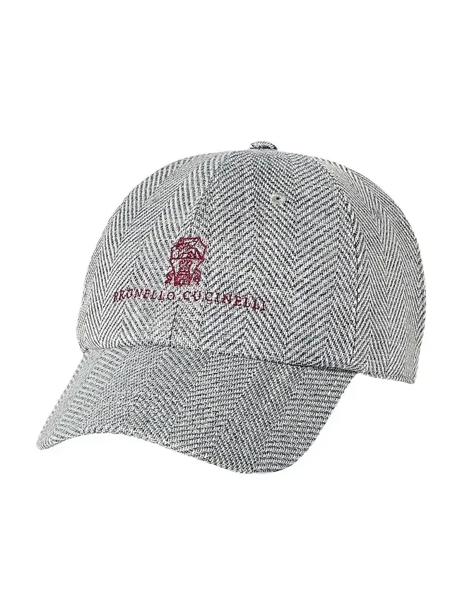 Brunello Cucinelli Men's Alpaca, Wool and Silk Chevron Baseball Cap