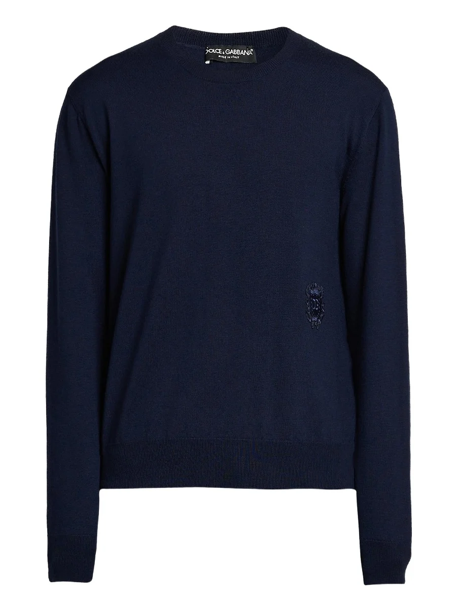 Men's Logo Patch Virgin Wool Sweater