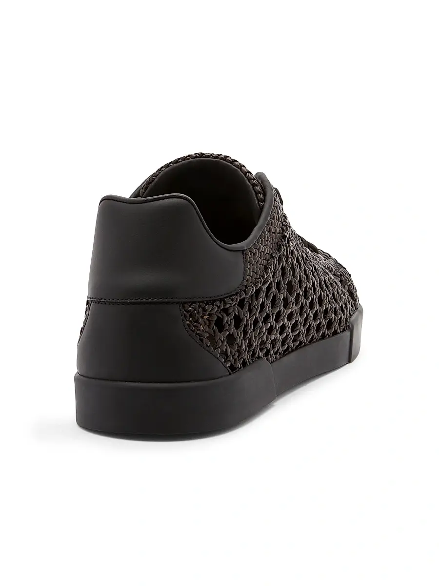 Dolce & Gabbana Men's Woven Leather Low-Top Sneakers | Thumbnail 3