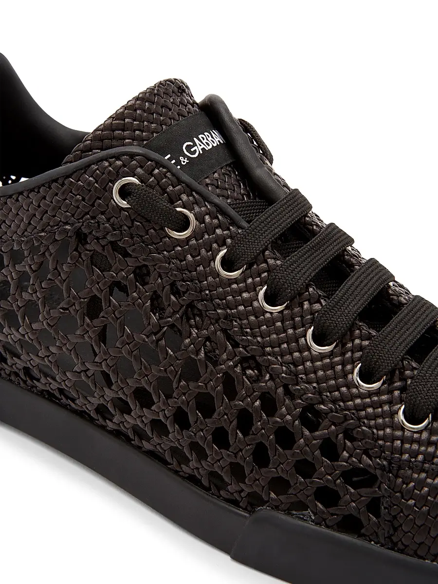 Dolce & Gabbana Men's Woven Leather Low-Top Sneakers | Thumbnail 5