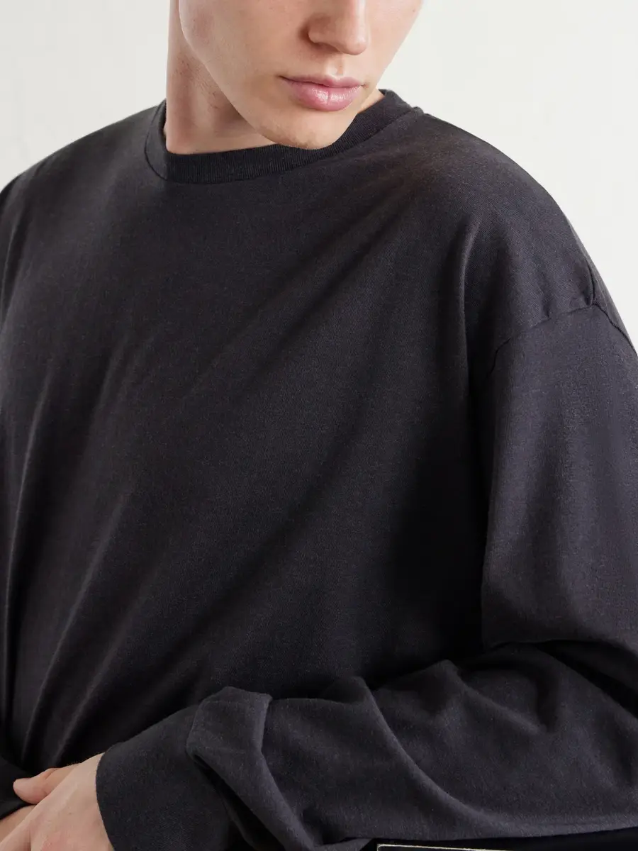 A.PRESSE Cotton and Cashmere-Blend T-Shirt - Men | Thumbnail 5