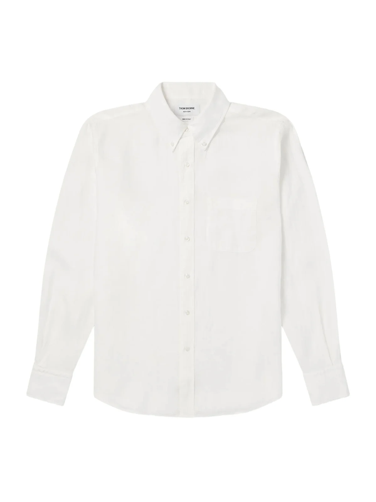 Thom Browne Logo-Appliquéd 4-Bar Linen Shirt - Men