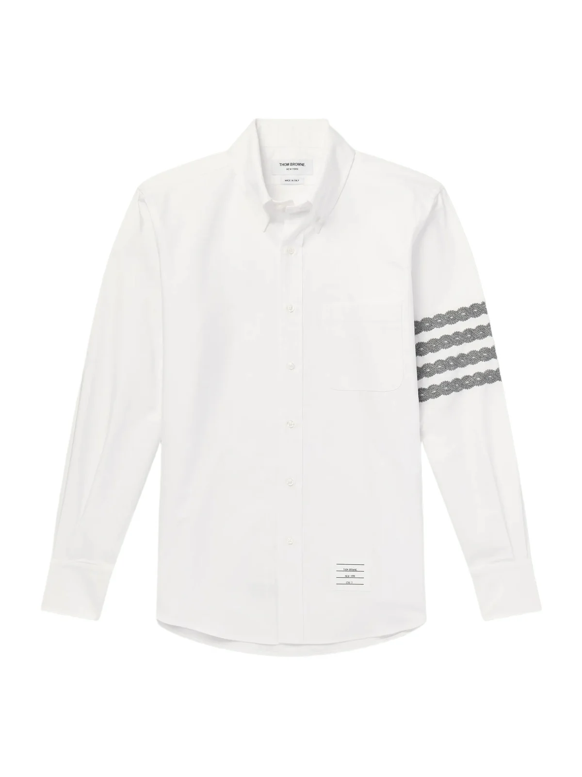 Thom Browne Logo-Appliquéd 4-Bar Embroidered Cotton-Oxford Shirt - Men