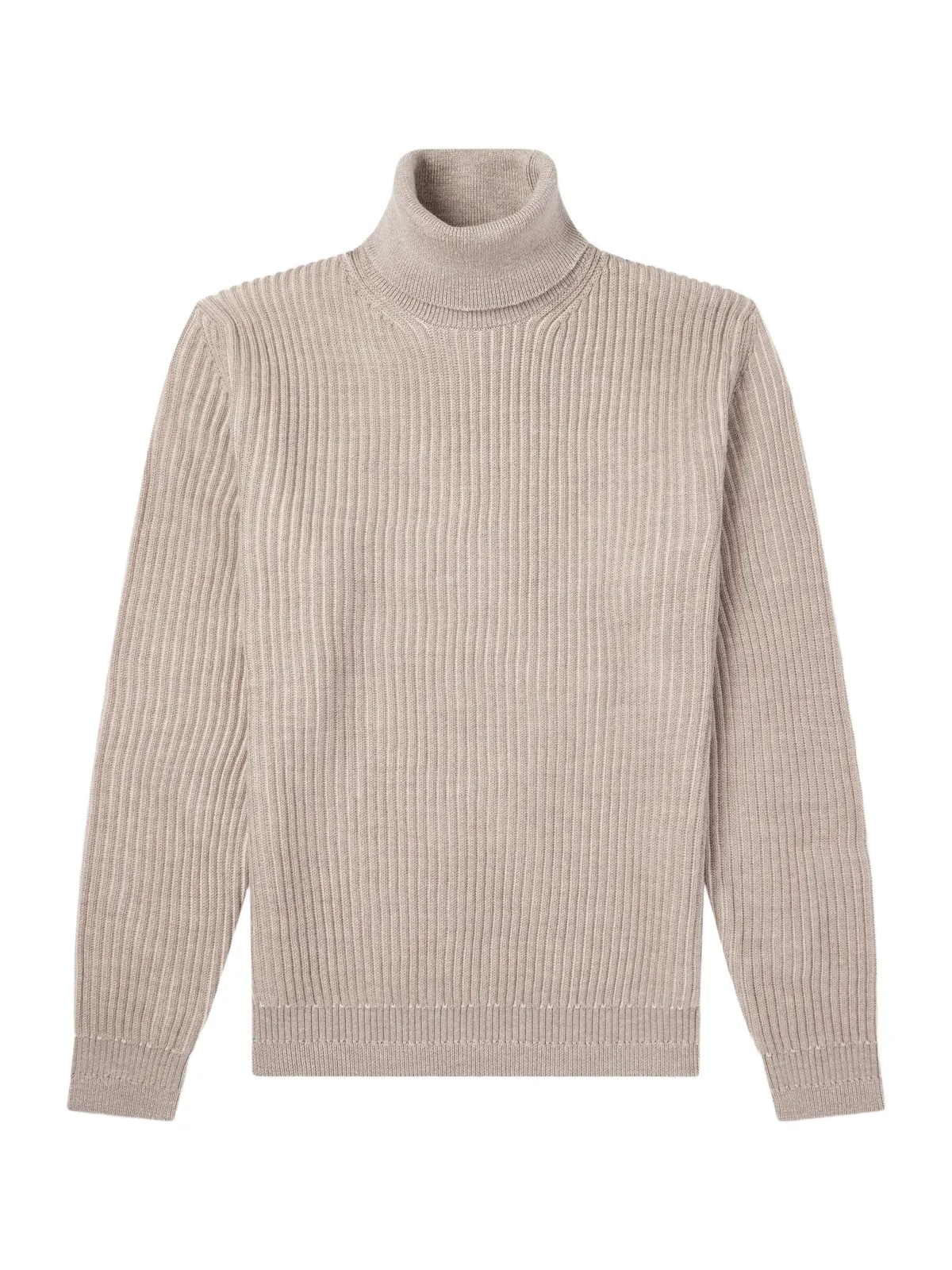 Zanone Slim-Fit Ribbed Virgin Wool Rollneck Sweater - Men Zanone Slim-Fit Ribbed Virgin Wool Rollneck Sweater - Men