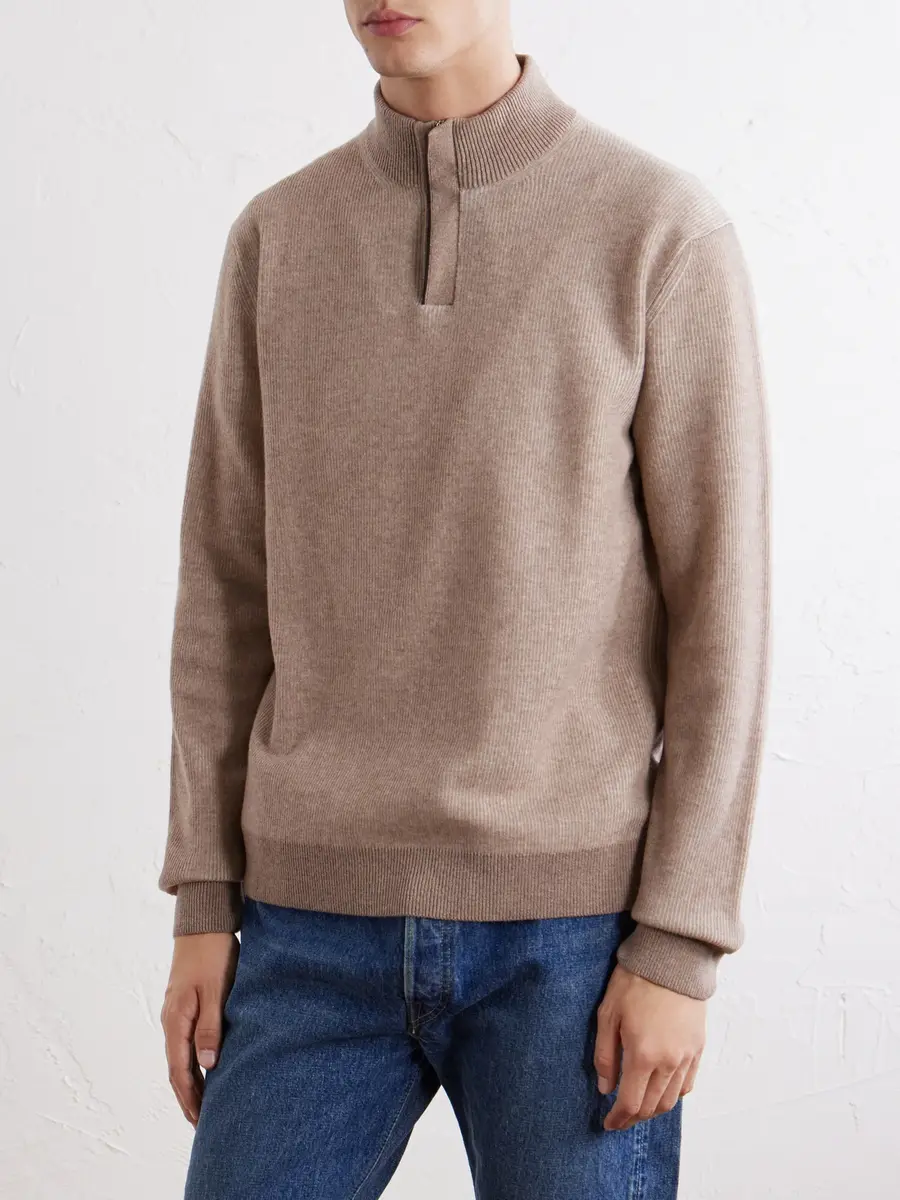 Slowear Zanone Virgin Wool Half-Zip Sweater - Men | Thumbnail 3