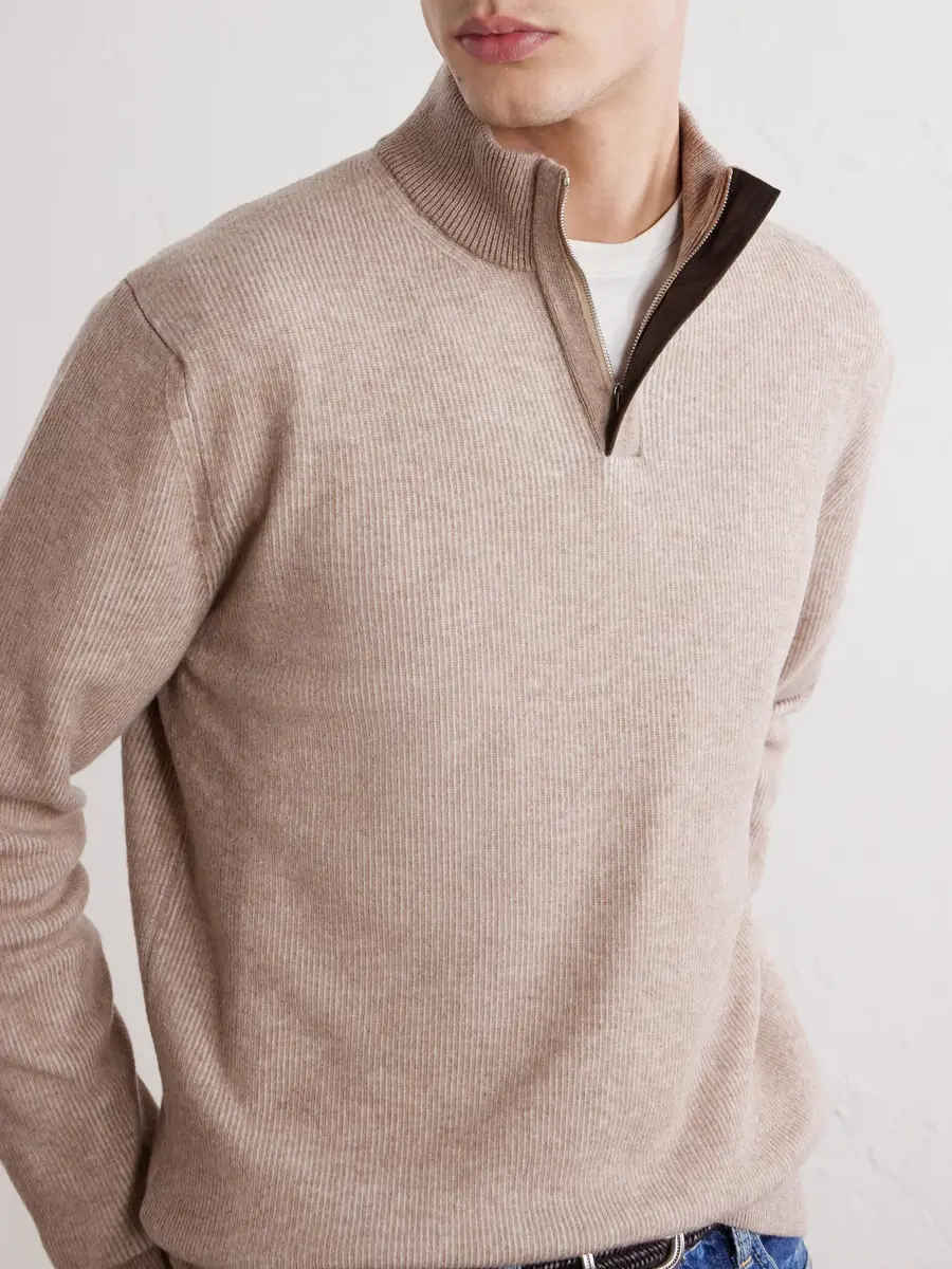Slowear Zanone Virgin Wool Half-Zip Sweater - Men | Thumbnail 5
