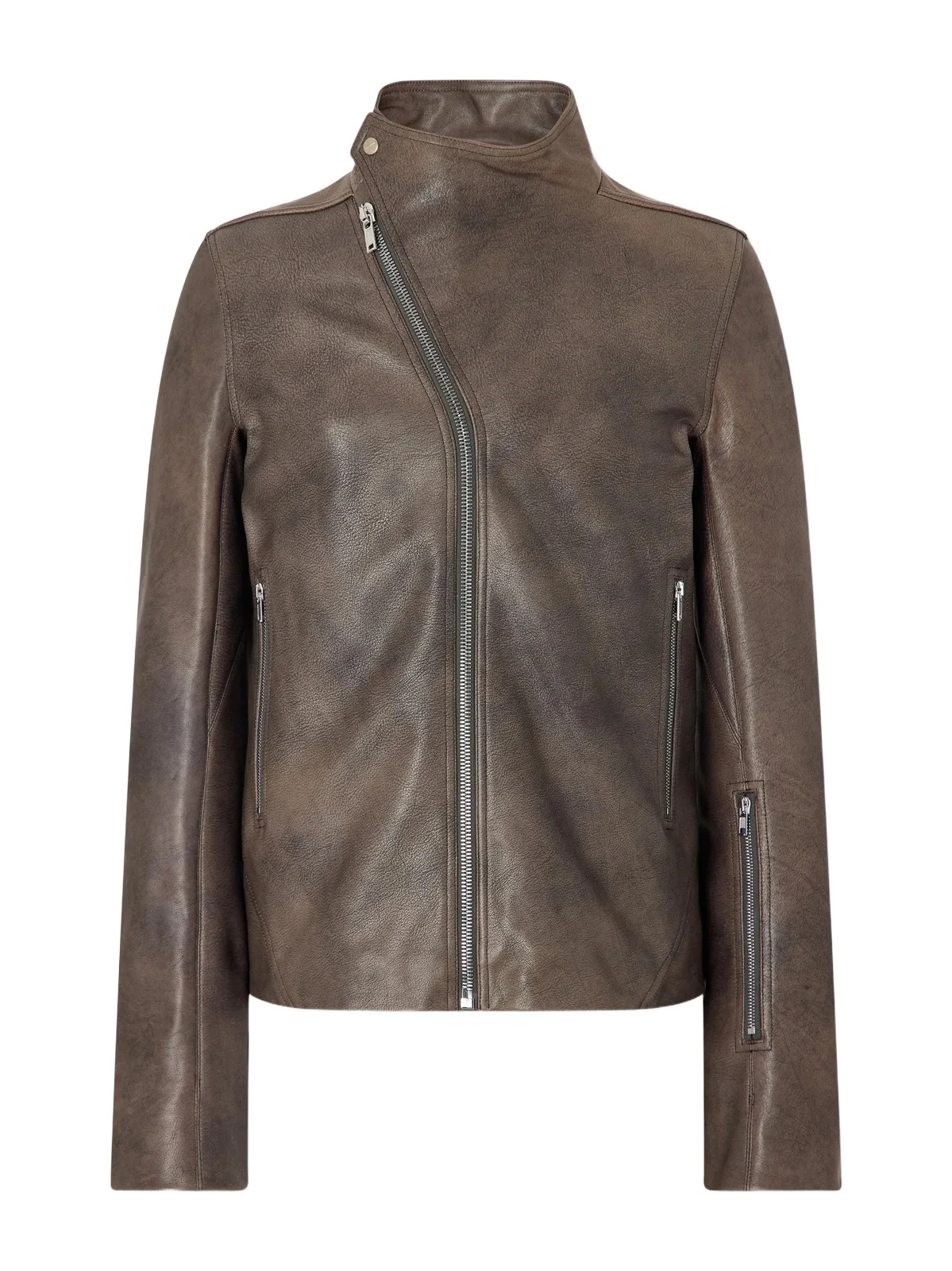 Rick Owens Release Panelled Full-Grain Leather Jacket - Men