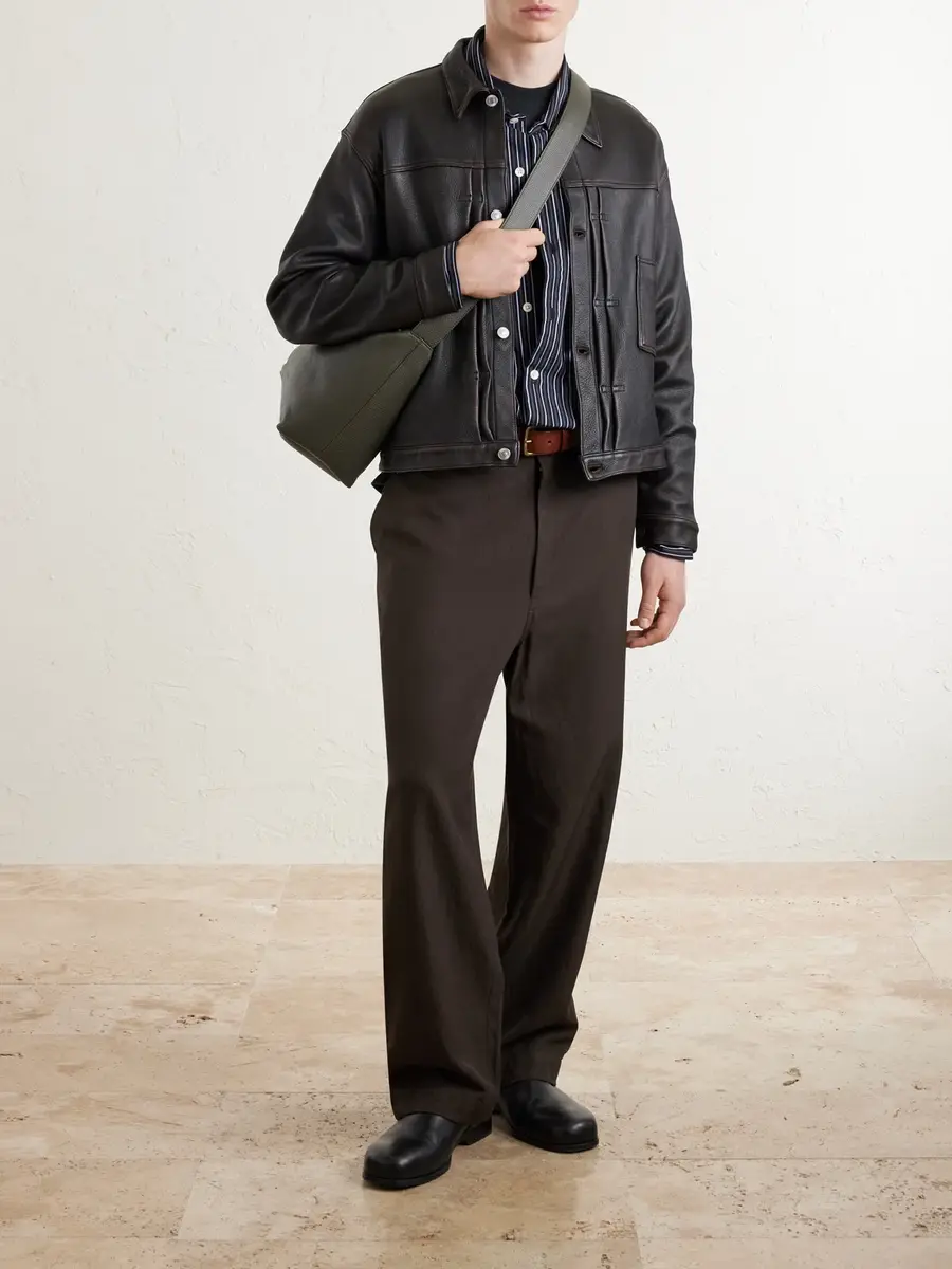 A.PRESSE Straight-Leg Cotton and Silk-Blend Trousers - Men | Thumbnail 2