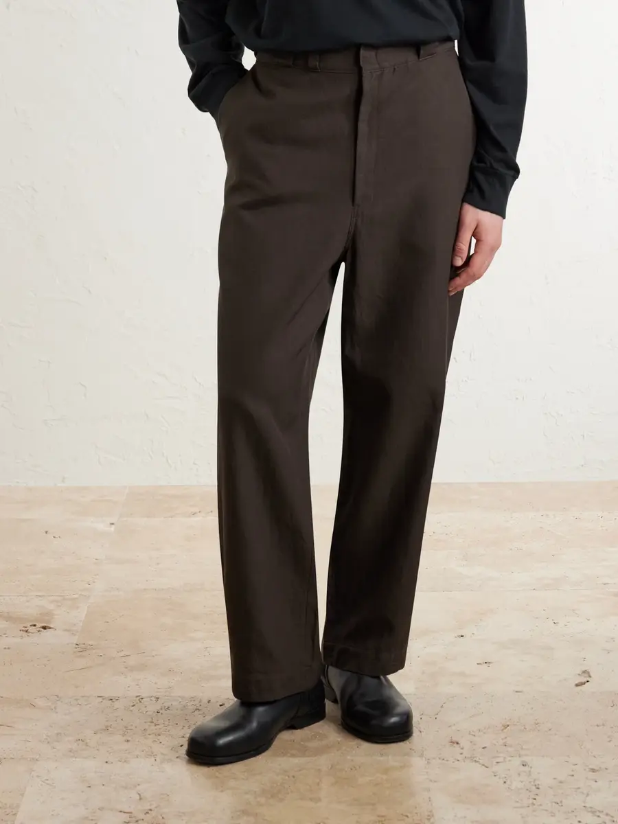 A.PRESSE Straight-Leg Cotton and Silk-Blend Trousers - Men | Thumbnail 3
