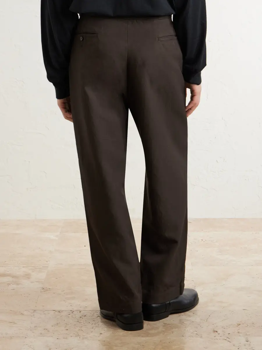 A.PRESSE Straight-Leg Cotton and Silk-Blend Trousers - Men | Thumbnail 4