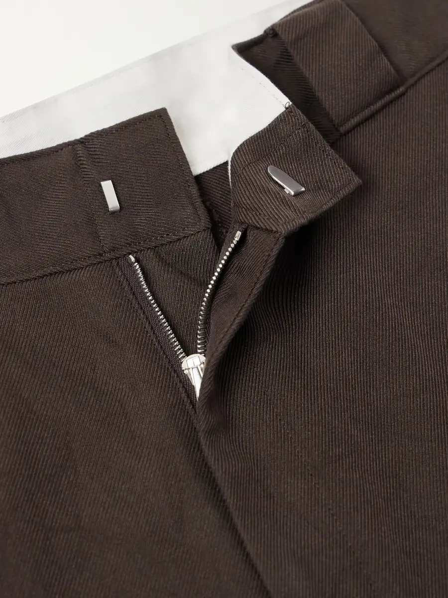 A.PRESSE Straight-Leg Cotton and Silk-Blend Trousers - Men | Thumbnail 6