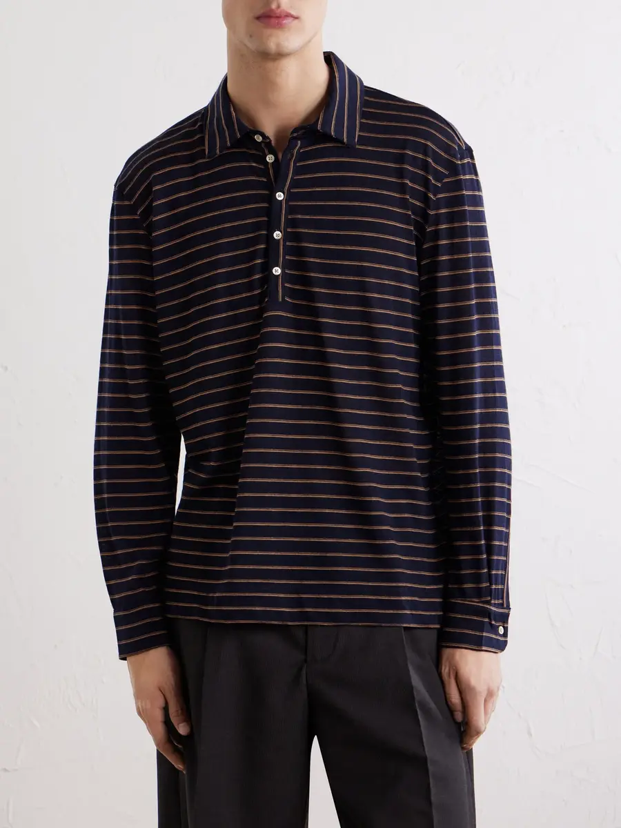 Massimo Alba Raya Striped Cotton-Jersey Polo Shirt - Men | Thumbnail 3