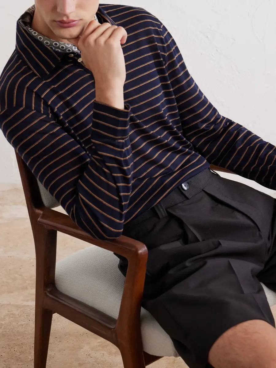 Massimo Alba Raya Striped Cotton-Jersey Polo Shirt - Men | Thumbnail 5