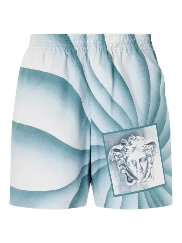 Wide-leg Printed Cotton-Poplin Shorts - Men Wide-leg Printed Cotton-Poplin Shorts - Men