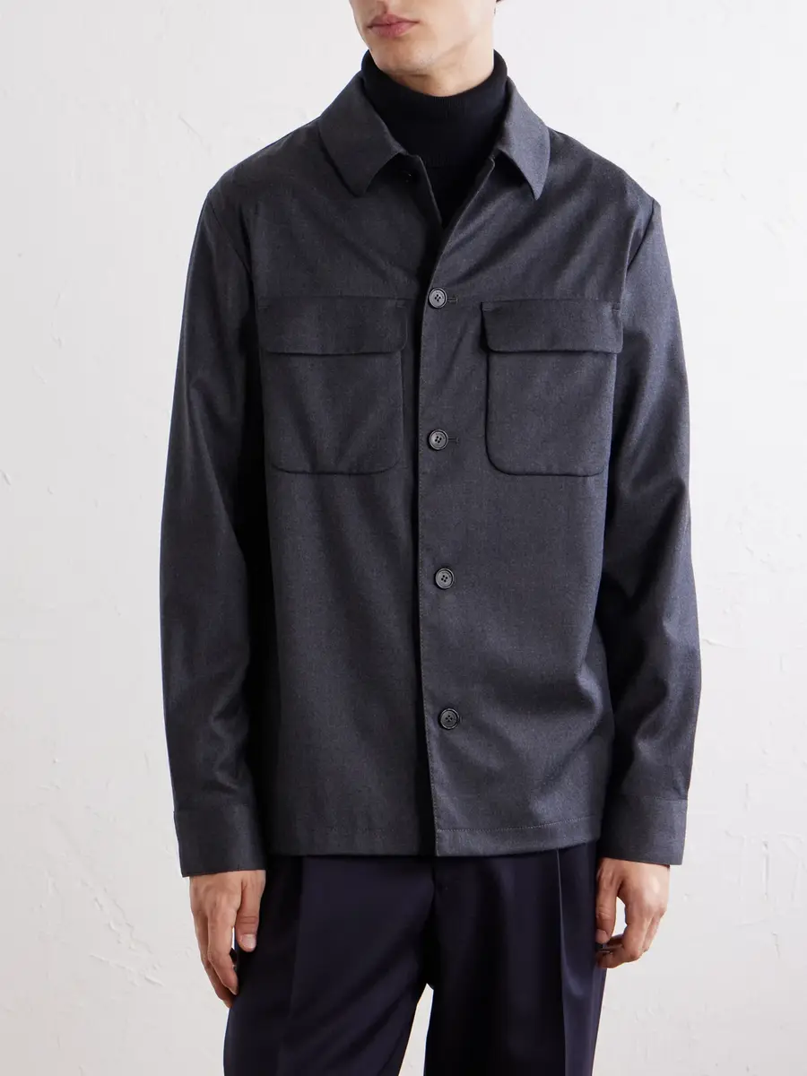 Slowear Stretch-Wool Flannel Overshirt - Men | Thumbnail 3 Slowear Stretch-Wool Flannel Overshirt - Men | Thumbnail 3