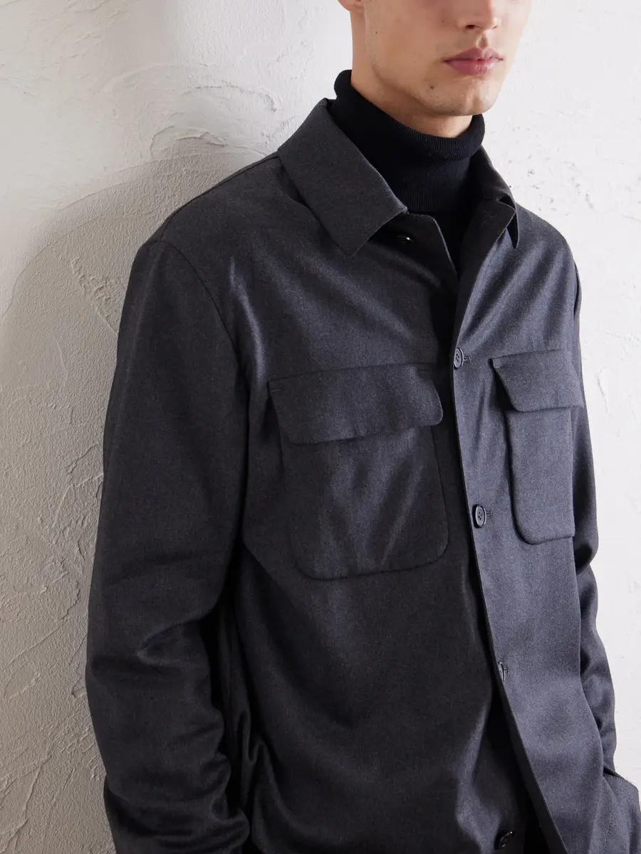 Slowear Stretch-Wool Flannel Overshirt - Men | Thumbnail 5 Slowear Stretch-Wool Flannel Overshirt - Men | Thumbnail 5