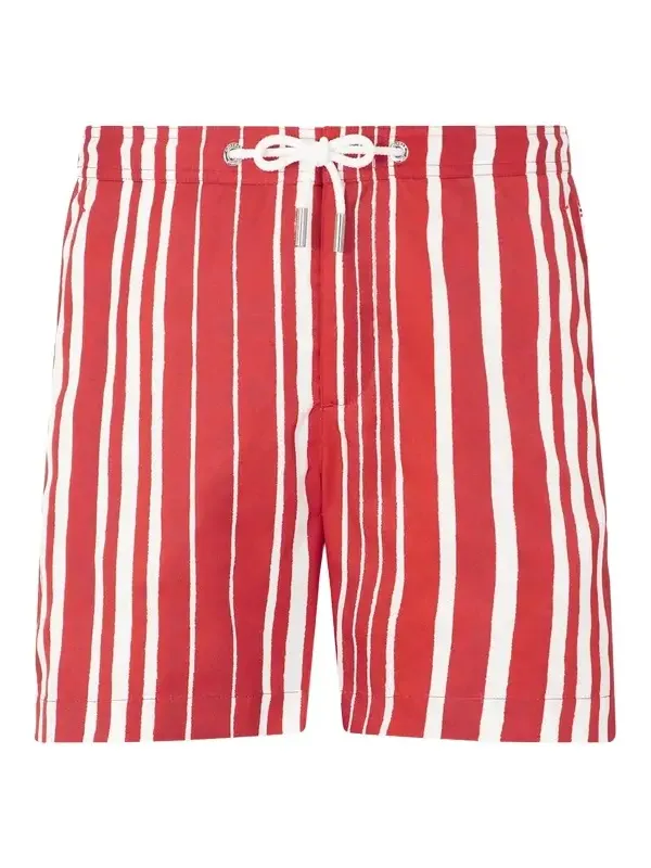Bulldog Straight-Leg Mid-Length Striped Swim Shorts - Men Bulldog Straight-Leg Mid-Length Striped Swim Shorts - Men