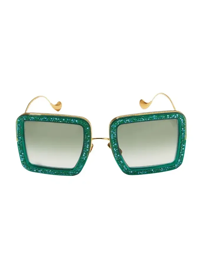 Beaming Sky Swarovski Square Acetate Sunglasses
