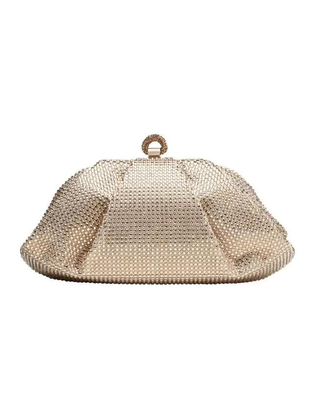 Gemma Pleated Crystal Clutch Bag