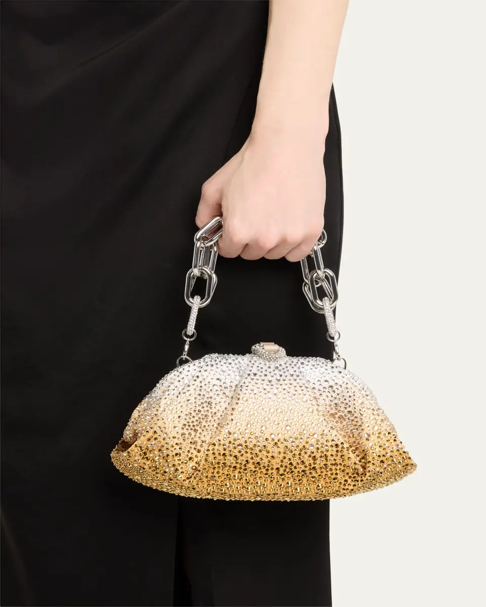Judith Leiber Couture Gemma Pleated Ombré Crystal Top-Handle Bag | Thumbnail 2 Judith Leiber Couture Gemma Pleated Ombré Crystal Top-Handle Bag | Thumbnail 2