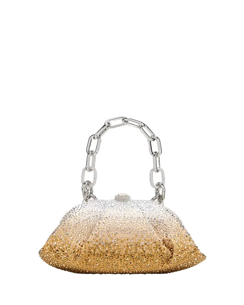 Judith Leiber Couture Gemma Pleated Ombré Crystal Top-Handle Bag