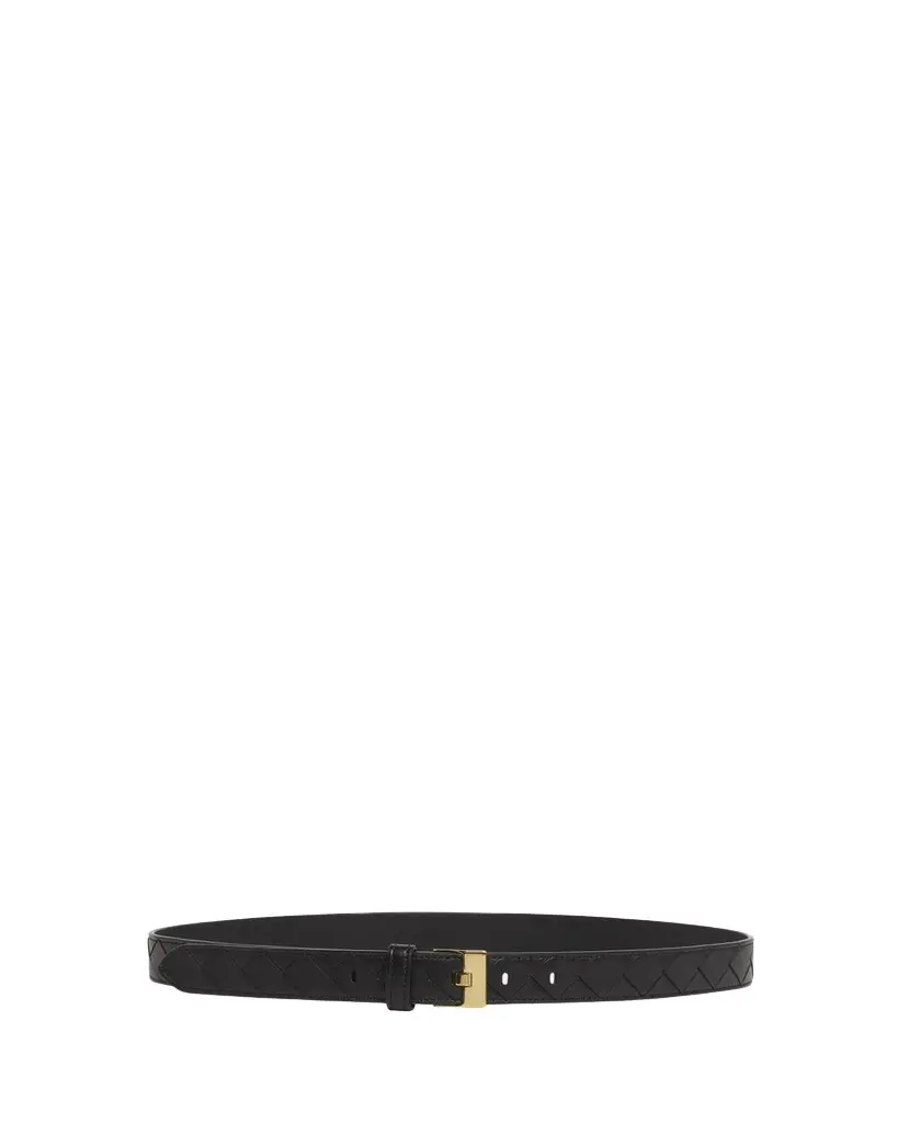 Bottega Veneta Woven Leather & Brass Belt | Image 1 Bottega Veneta Woven Leather & Brass Belt | Image 1