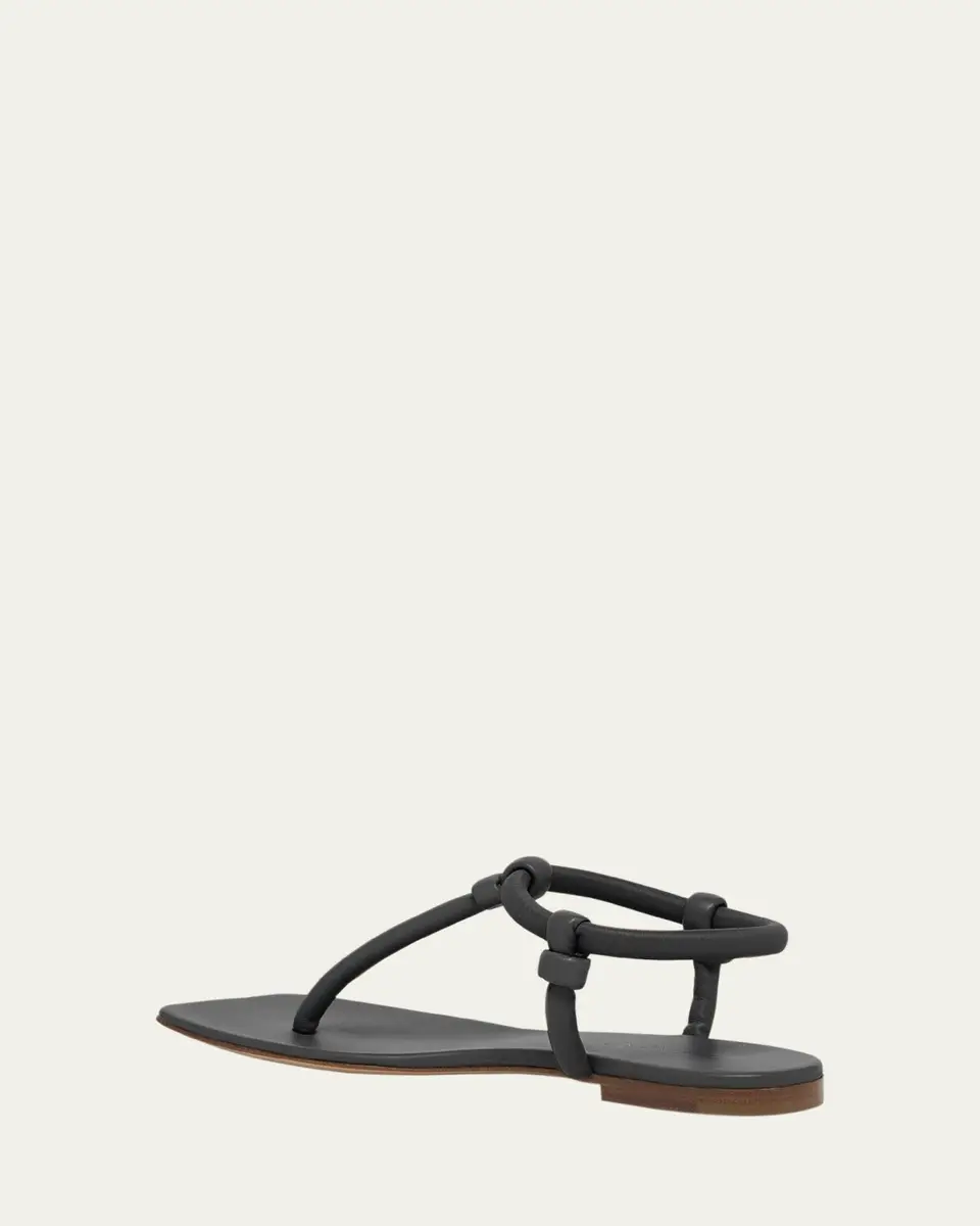Gianvito Rossi Juno Tubular Leather Thong Sandals | Thumbnail 2