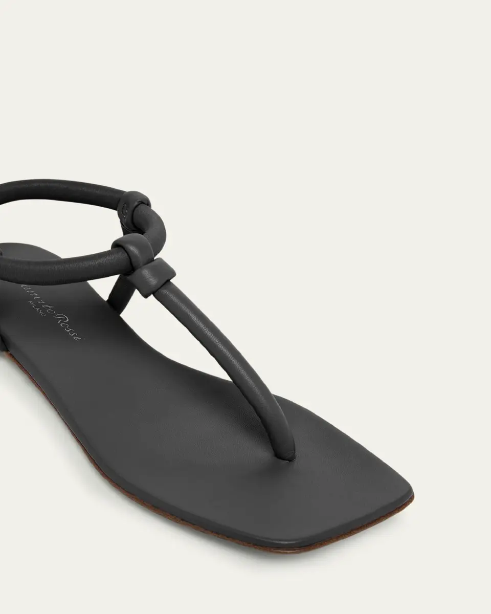 Gianvito Rossi Juno Tubular Leather Thong Sandals | Thumbnail 3