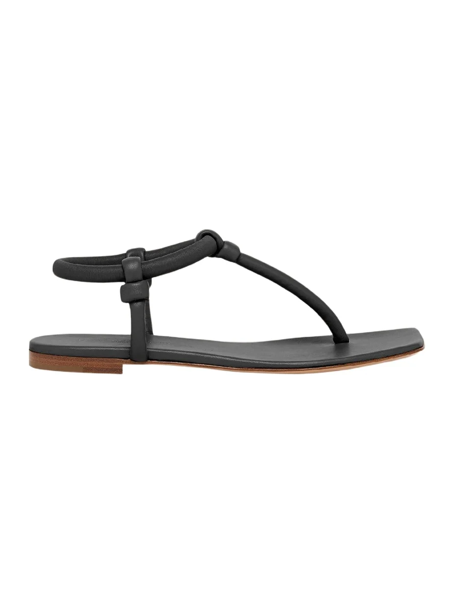 Gianvito Rossi Juno Tubular Leather Thong Sandals