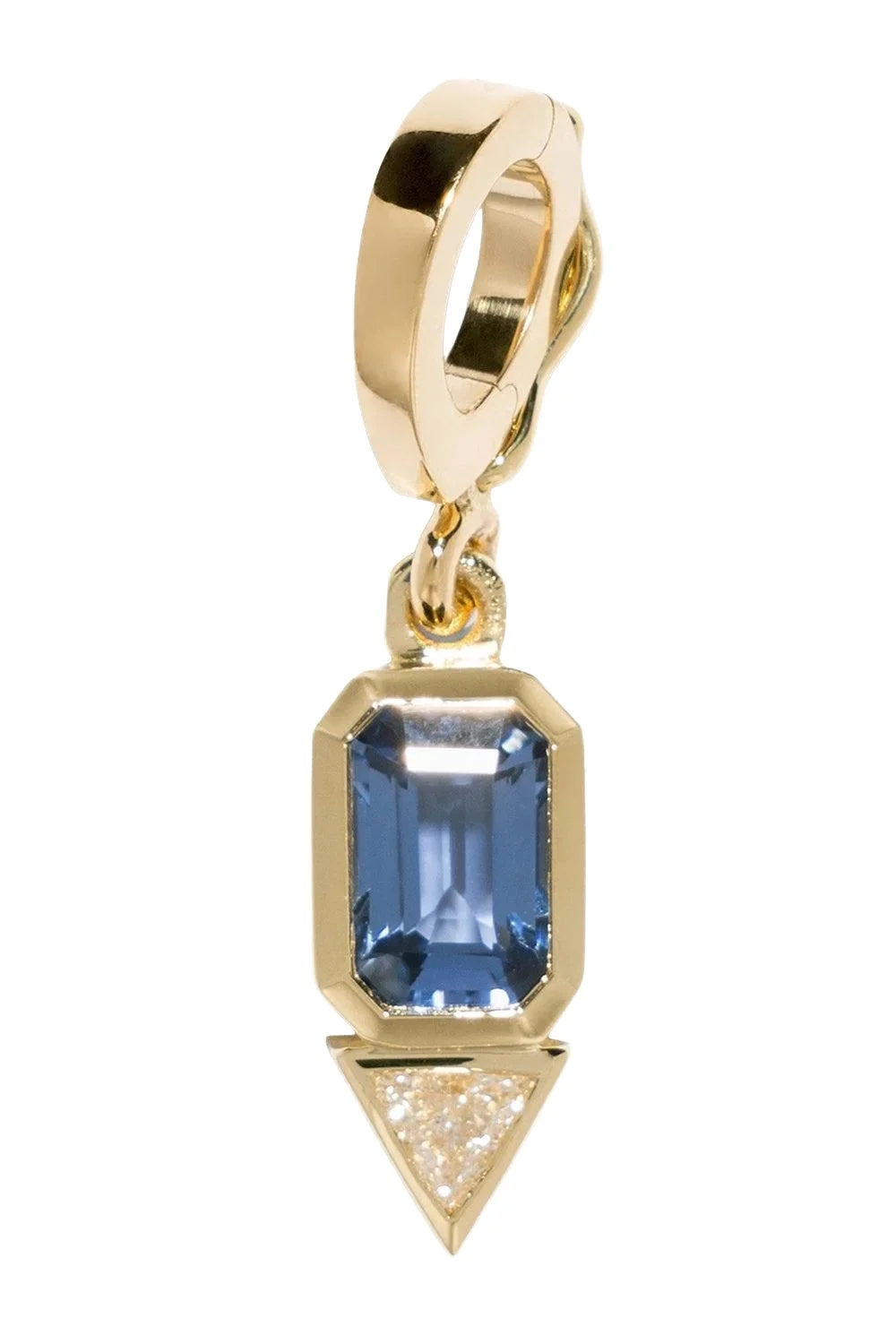 Blue Sapphire Diamond Trillion Charm Blue Sapphire Diamond Trillion Charm