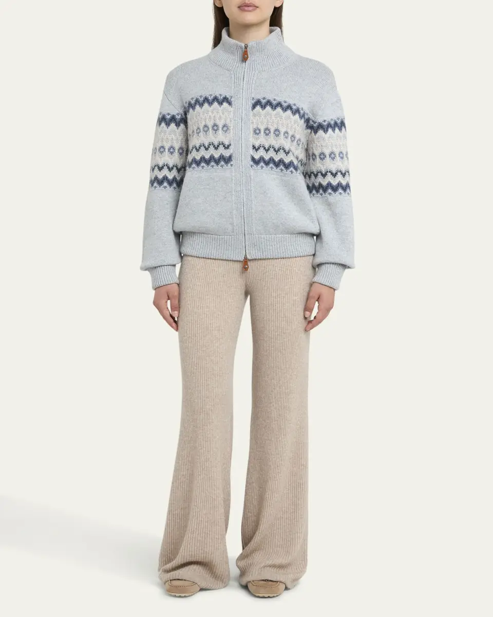 Loro Piana Alpe Pile Cashmere GG 5 Bomber Sweater | Thumbnail 2