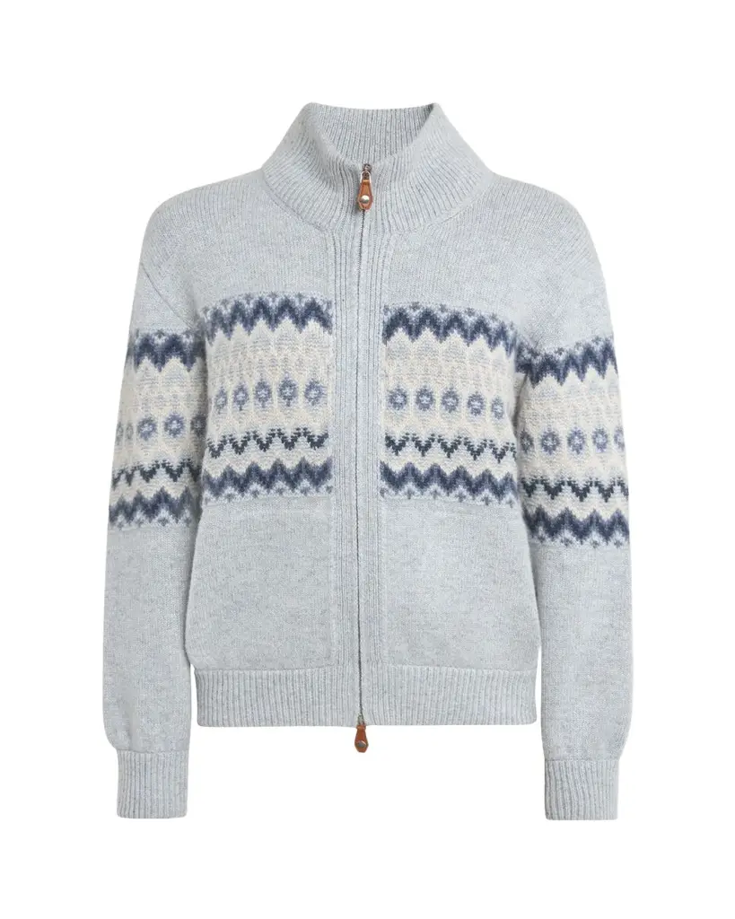 Loro Piana Alpe Pile Cashmere GG 5 Bomber Sweater | Image 1 Loro Piana Alpe Pile Cashmere GG 5 Bomber Sweater | Image 1