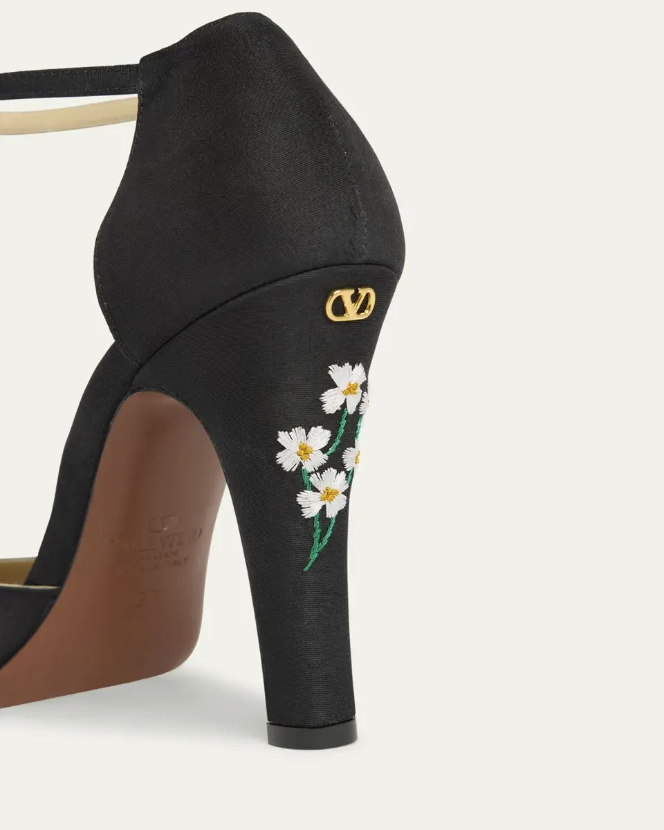 Valentino Garavani Hi Dolly Daisy Embroidered Satin Pumps | Thumbnail 5 Valentino Garavani Hi Dolly Daisy Embroidered Satin Pumps | Thumbnail 5