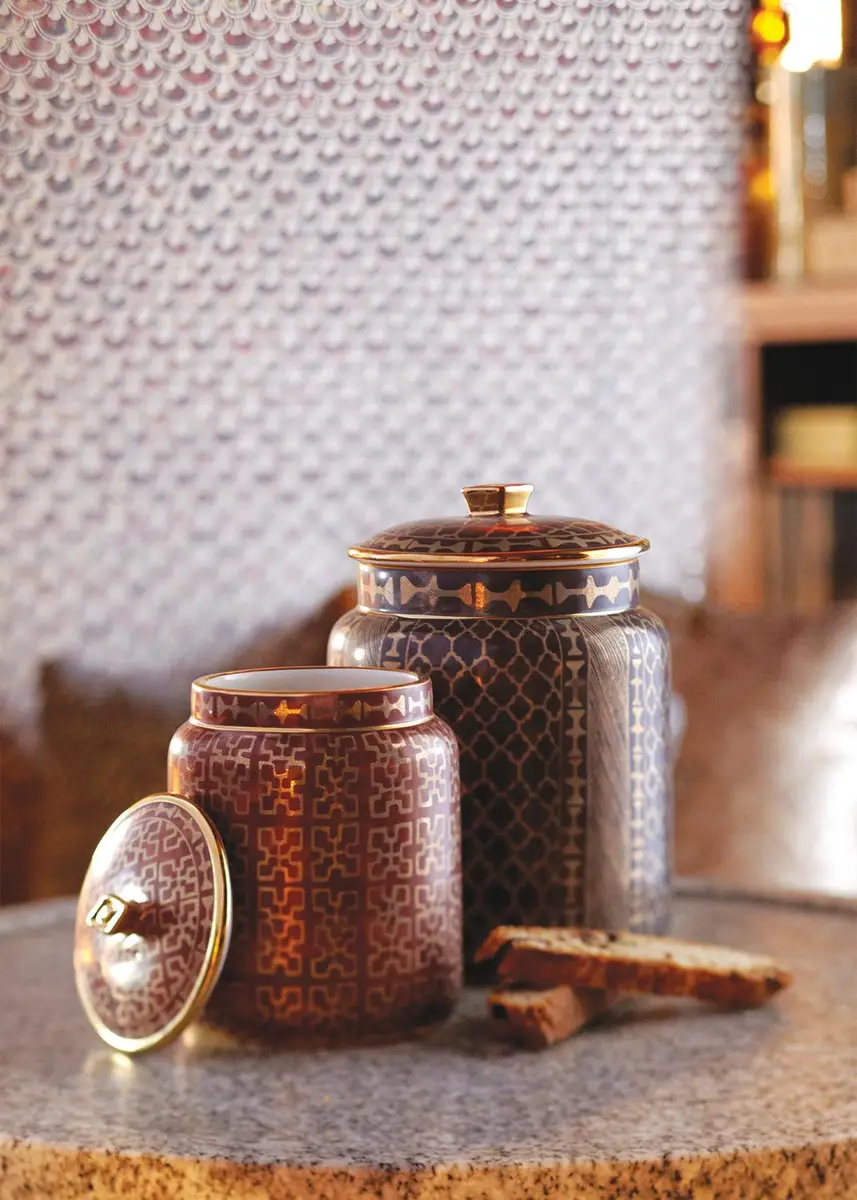 L'Objet x Fortuny Ashanti 7" Small Canister | Thumbnail 2 L'Objet x Fortuny Ashanti 7" Small Canister | Thumbnail 2